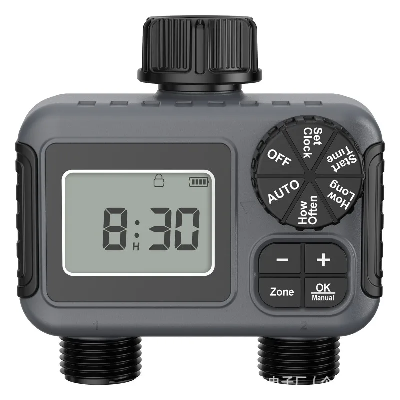 

Timer double outlet water valve, outdoor garden intelligent watering, controller