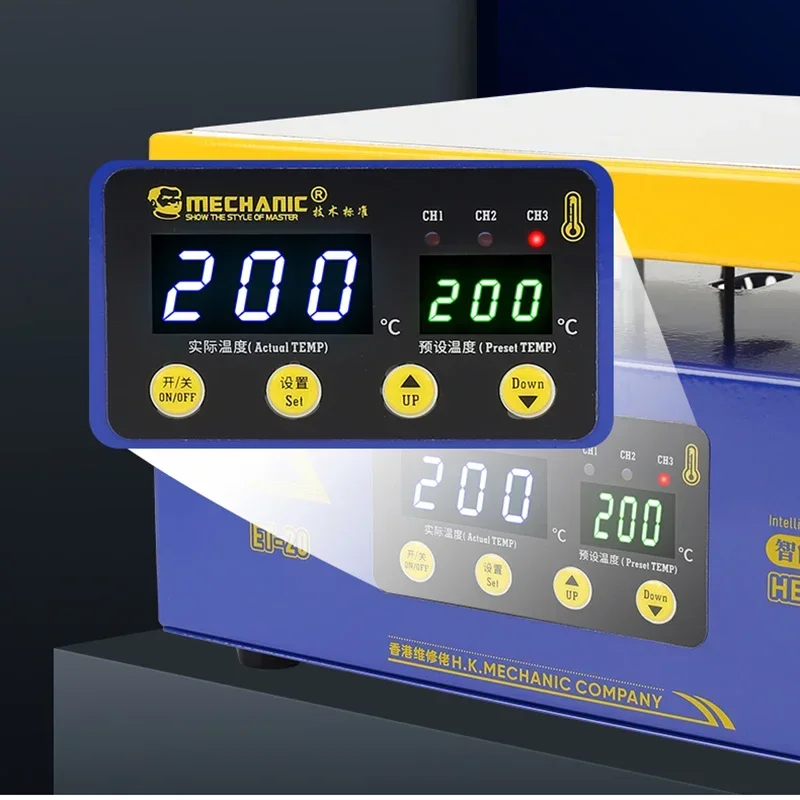 Imagem -04 - Mesa de Aquecimento de Temperatura Constante Digital Inteligente Bga Reballing Reparo Pcb Preheator Mechanic-et20