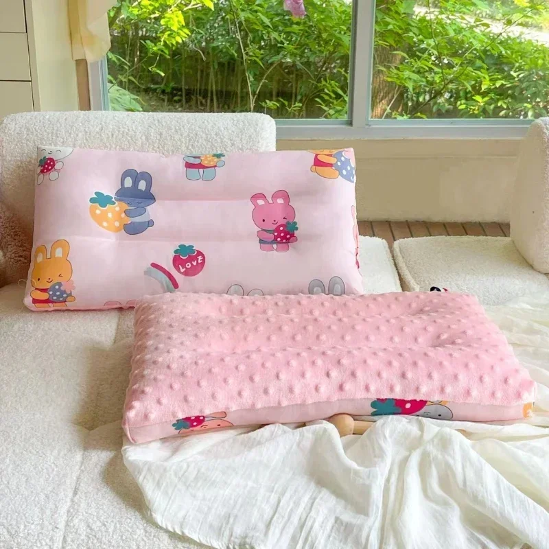 Almohada agradable para la piel de algodón puro para niños, almohada para dormir súper suave para bebés, almohada para siesta especial lavable