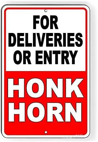 Retro Metal tin Sign Funny For Deliveries Or Entry Honk Horn Warnings Fashionations Sign For Home Cave Garage bar Wall Decoratio