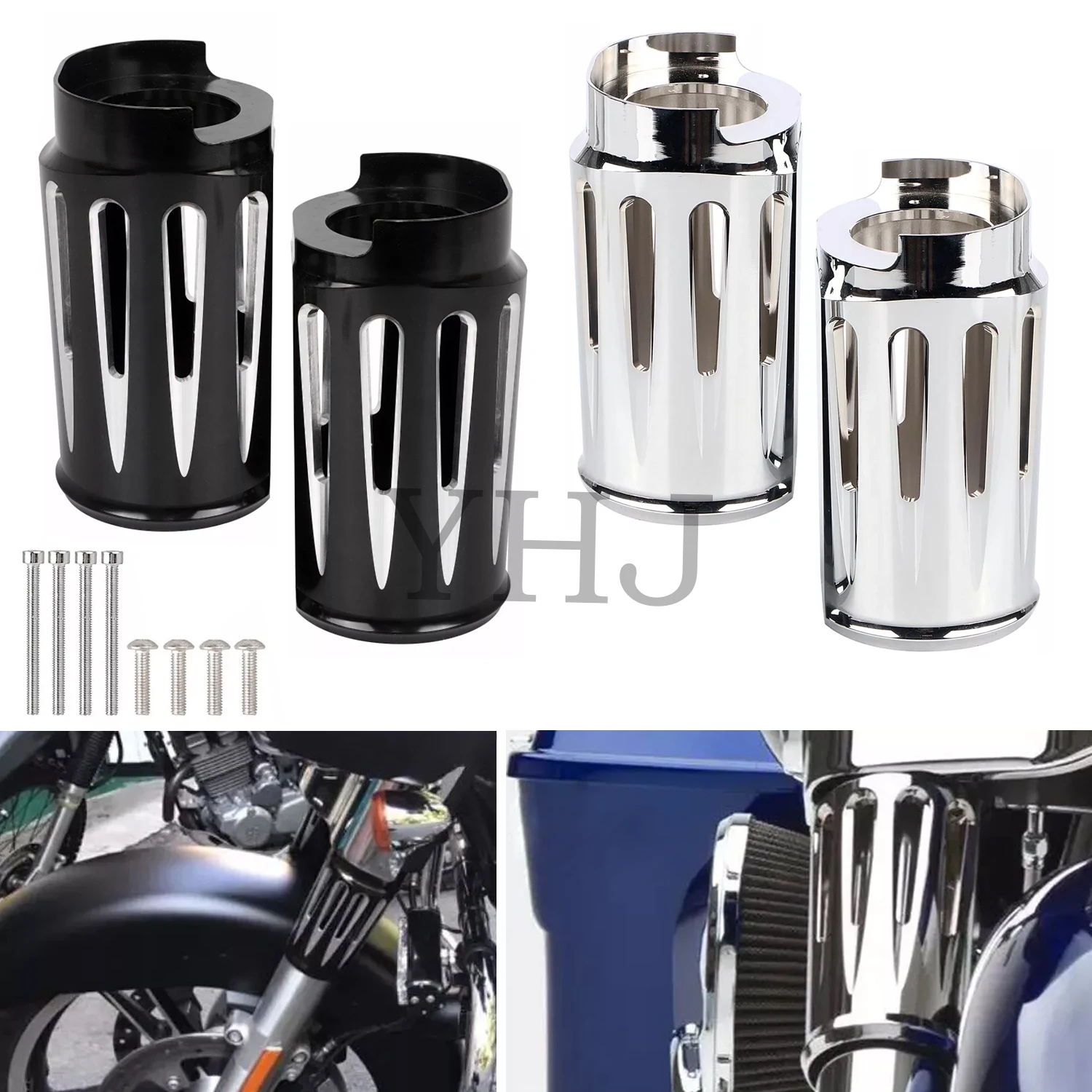 

For Harley Motorcycle Touring Electra Street Glide Road King FLHTK CVO FLHX Special FLHXS 2014-2021 Fork Slider Covers Boots