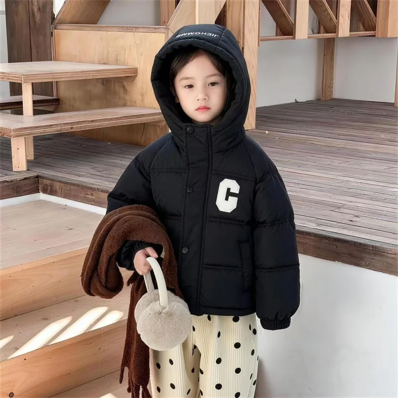 Winter Children's Down Jackets Kids Hooded Cotton Outerwear New Boys Girls Warm Thickened Coats Toddler Fashion Clothing 2-10Y
