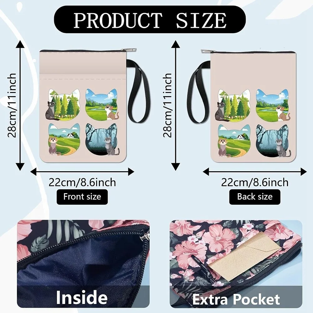 Cloth Book Cover Notebook Wraps Rectangle Cat Shape 280x220mm