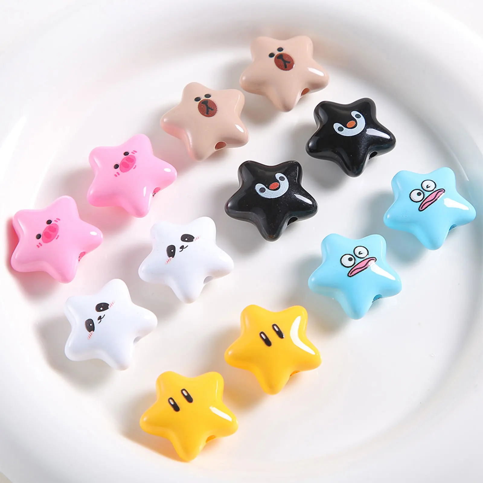 Cute Cartoon Animal Star Beads For Jewelry Making DIY Decorations Earrrings Bracelet Necklace Phone Chain Hair Pin Accessories