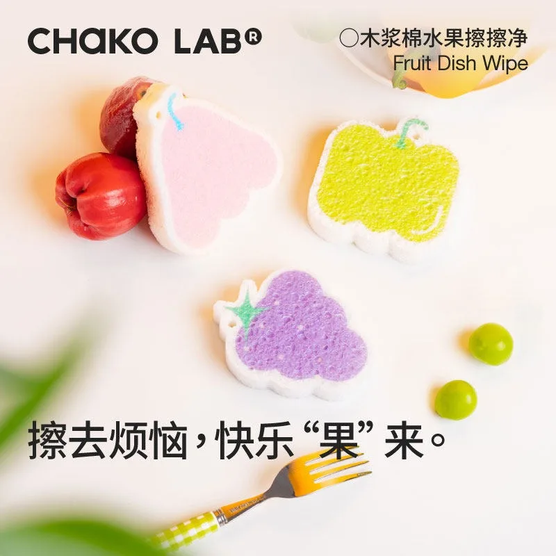 CHaKOLAB Double-Sided Cleaning Sponge, Kapok Pulp Kitchen Sponge Cloths, Non-Scratch Dish Scrubber Pads,Washable Sponges