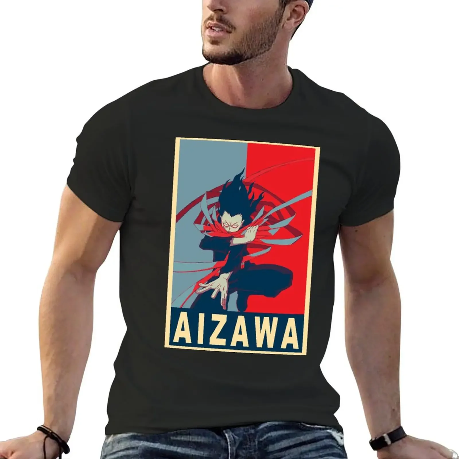 Aizawa Shota - Poster T-Shirt aesthetic clothes new edition customs T-shirts for men cotton