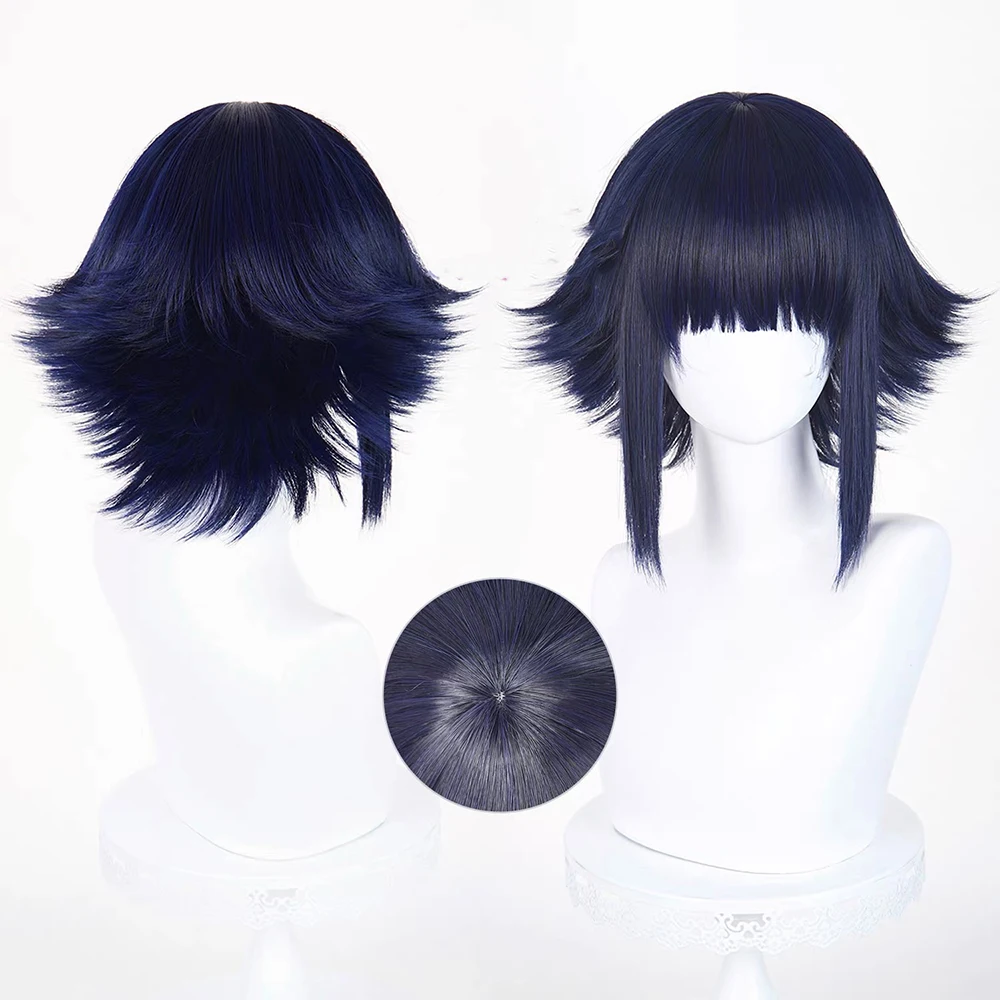 Obrázek 6: HAIRJOY syntetická vlasy hyuga hinata cosplais paruka pro kostým temný modrá cosplais paruka růže sit'