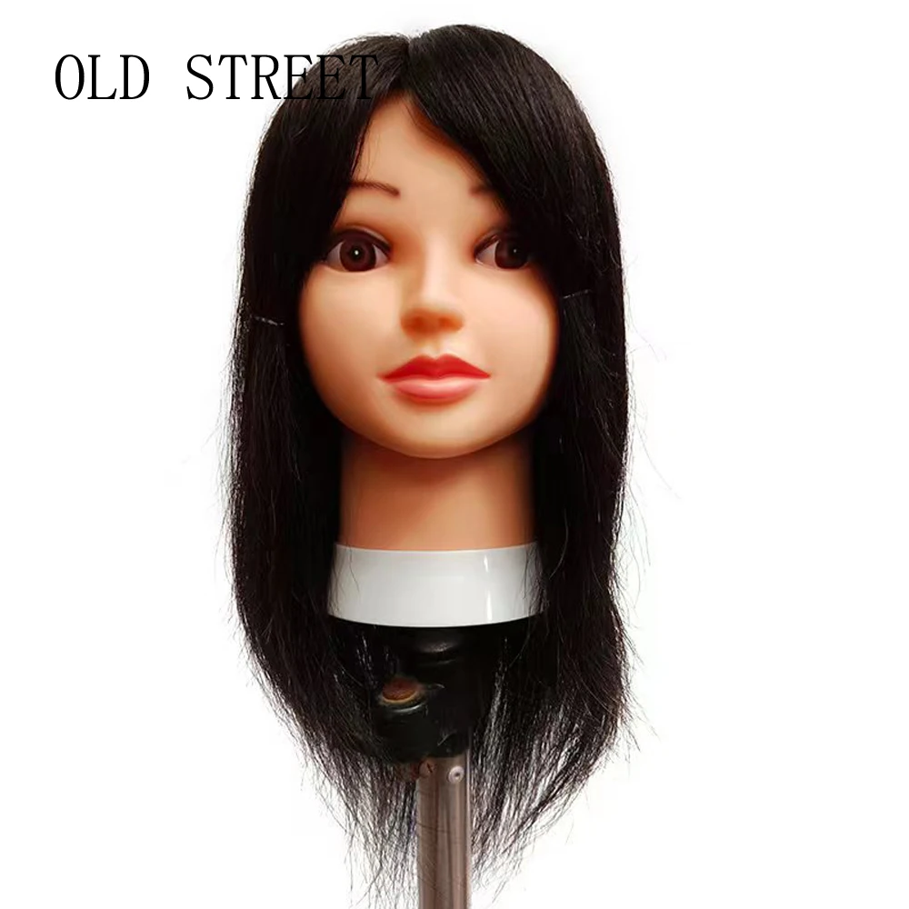 Maniquin Head With 100% Human Hair for Hairdresser Professional Salon Practice Braiding Cutting  Dye Bleach Trainin Female Doll