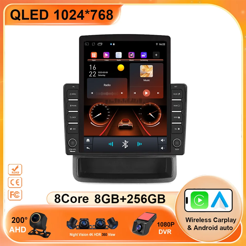 9.7 Car Radio For Renault Trafic 2 For Opel Vivaro A For Nissan primastar 2006 - 2014 Navigation GPS Carplay Android Screen