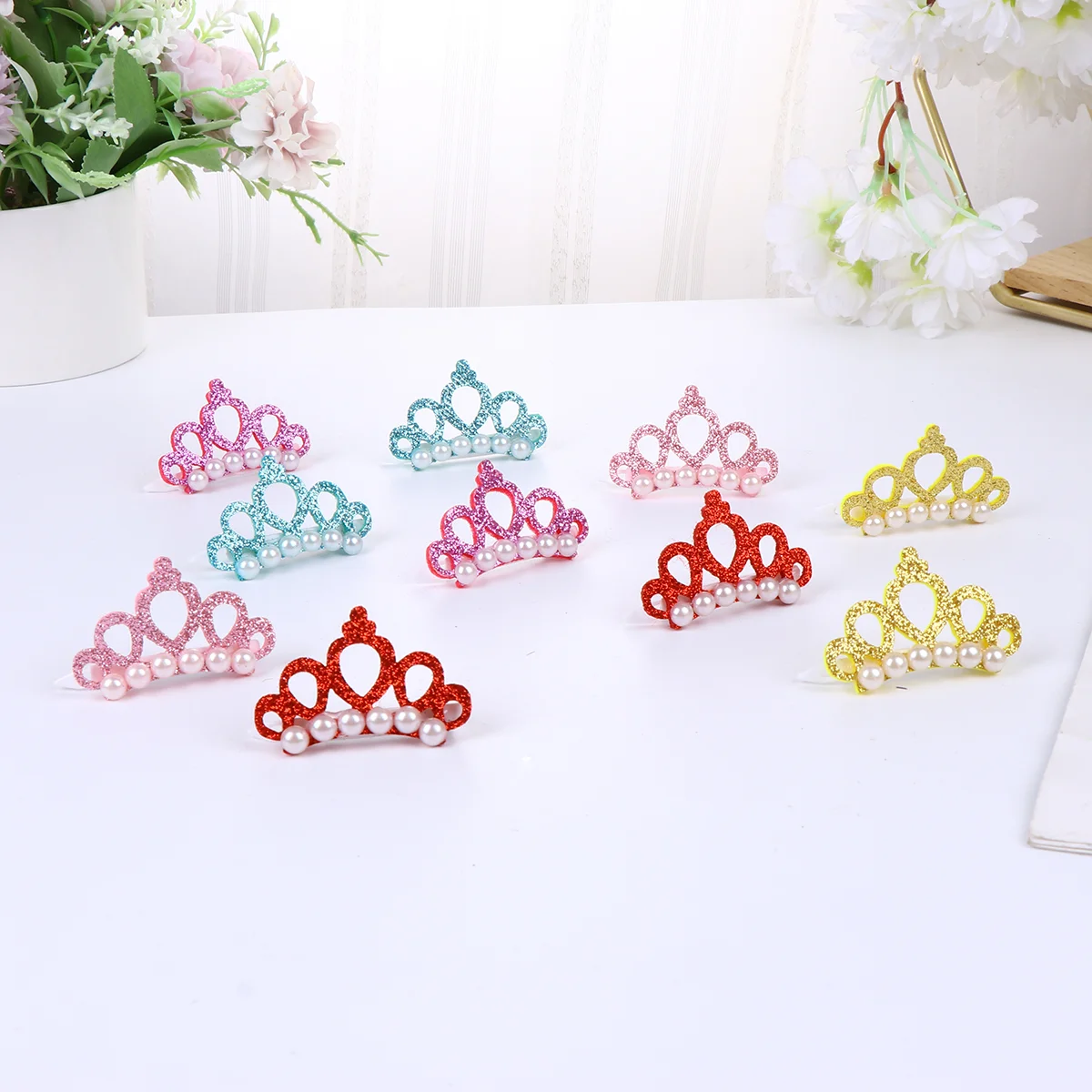 10 Pcs Tiaras Hair Accessories Headgear Dog Clips Headwear Pet Headdress Barrette Pins