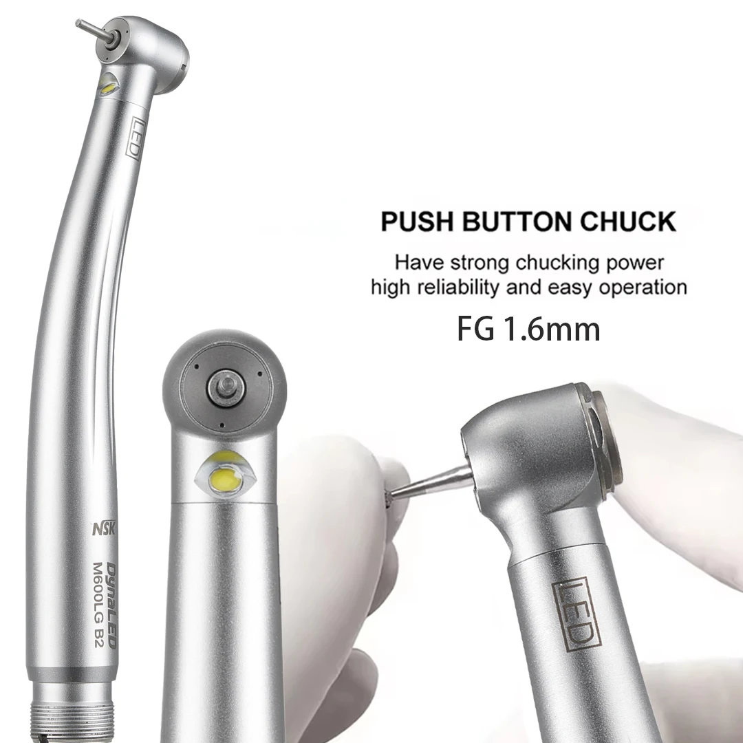NSK DynaLED M600LG Наконечник со светодиодной подсветкой B2 M4 Кнопочный высокоскоростной наконечник Воздушная турбина Инструмент для стоматолога Ручки с высоким вращением