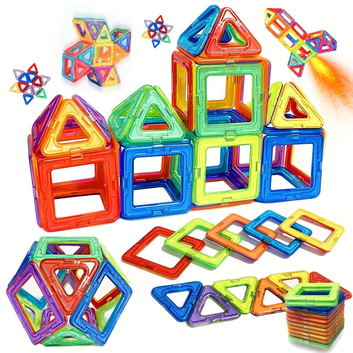 Magnetic Magnetic Toys for Boys Girls Magnetic Blocks Building Set for Toddlers Educational Toys Kids DIY Montessori Gifts