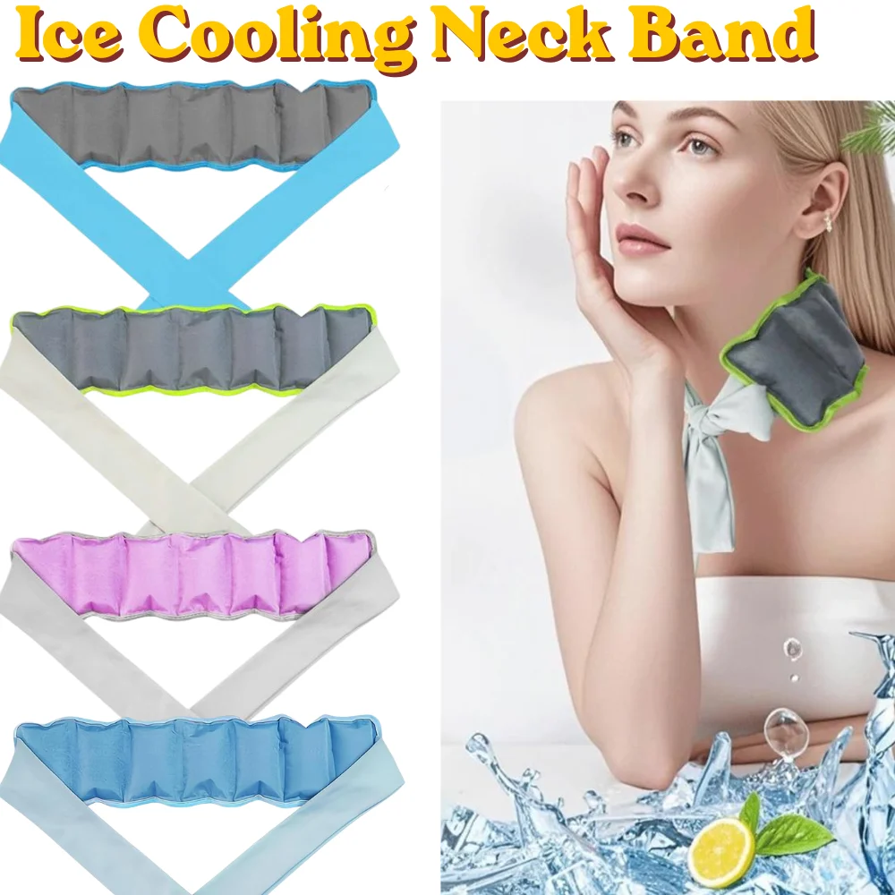 Reusable Cold Sensation Ice Cooling Scarf 35*9cm Portable Neck Ice Pack For Pets Outdoor Daily Summer Use