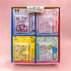 24Pcs Sanrio Notebook Journal My Melody Kuromi Cinnamoroll Kawaii  MIini Portable Ledger School Supplies Stationery Holiday Gift