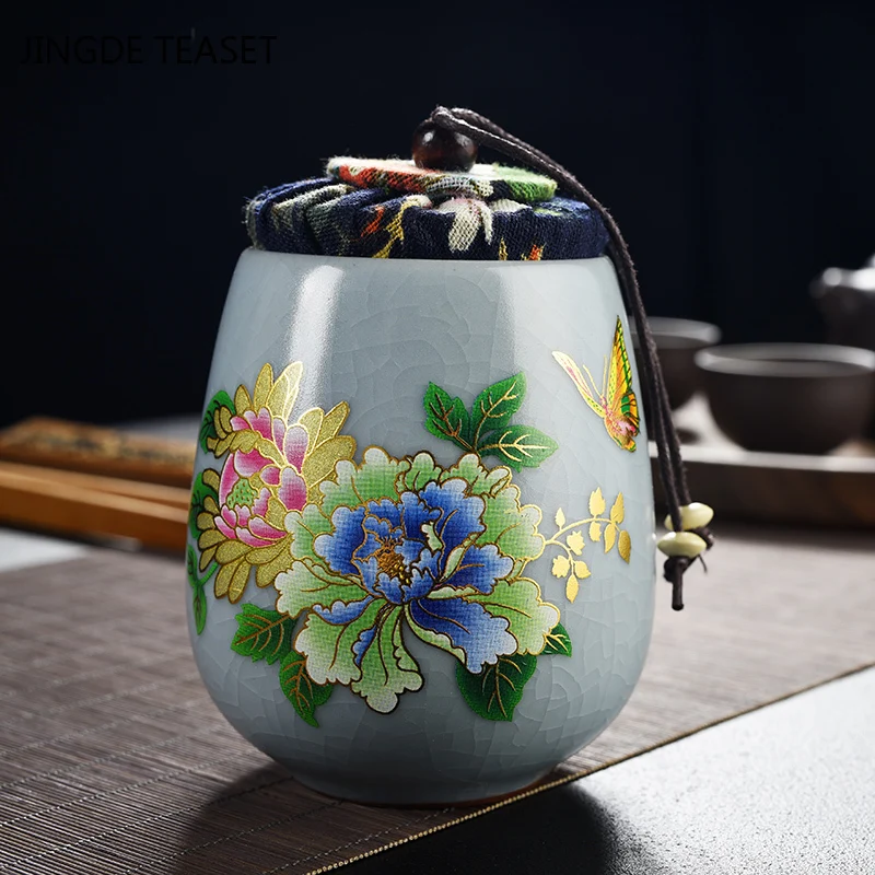 1PCS storage tank teapot canned ceramics oolong tea travel Tea Boxes Chinese porcelain Portable tea caddy coffee canister