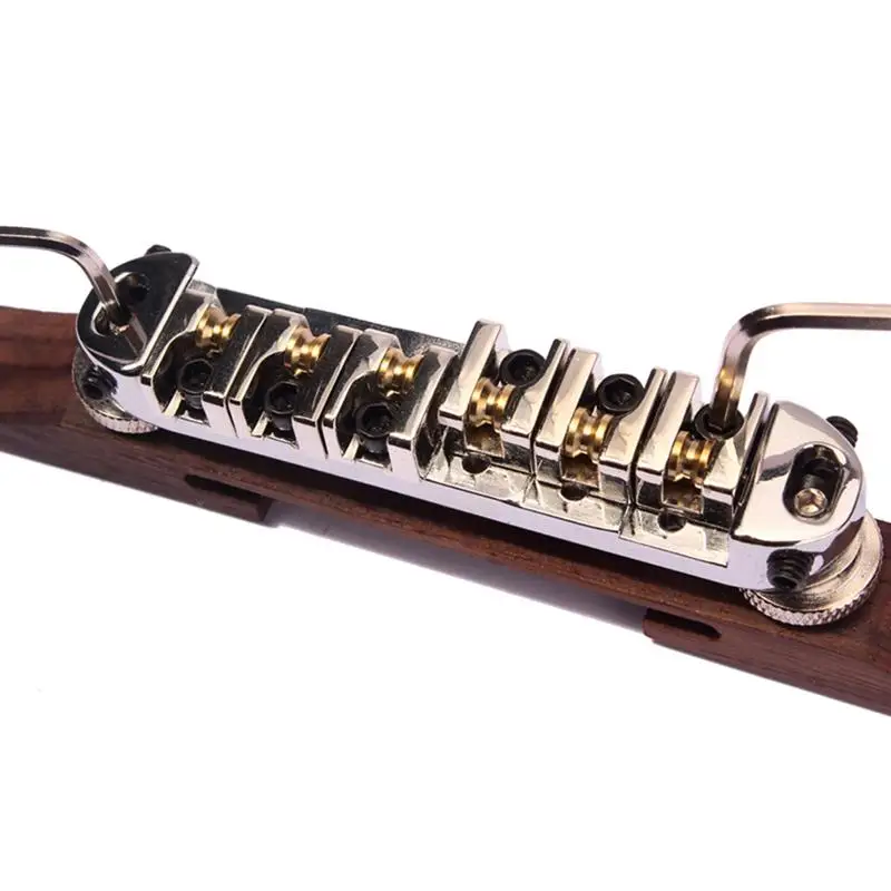 Archtop Jazz Guitar Bridge with Roller Saddles Rosewood Silver B 21 High Quality Bridge Tailpiece for Archtop Guitars