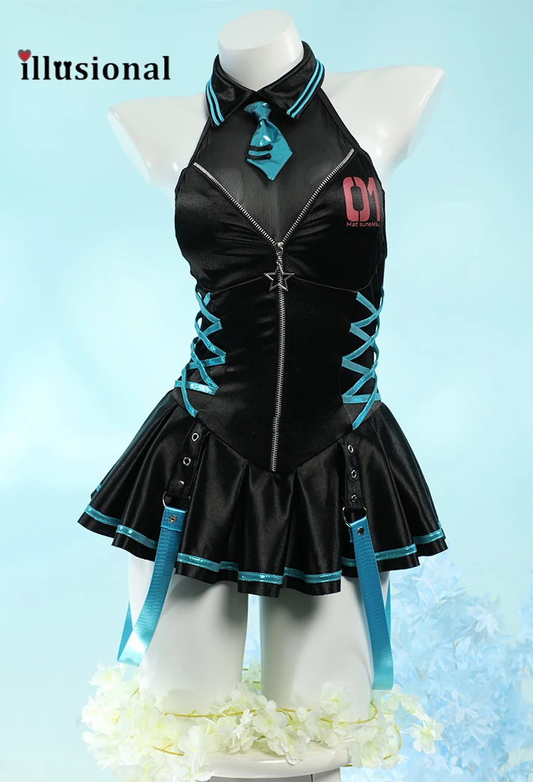 illusional Mikuu Swimsuit Cosplay Costume sexy one piece summer swimwear fan art