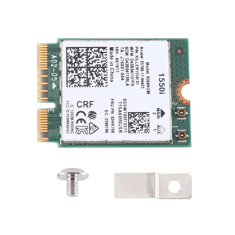 1550I Wifi Card Dual Band 1730Mbps Wireless 9560NGW NGFF Key E Wifi Adapter 9560AC 802.11Ac BT 5.0 Laptop For Windows 10