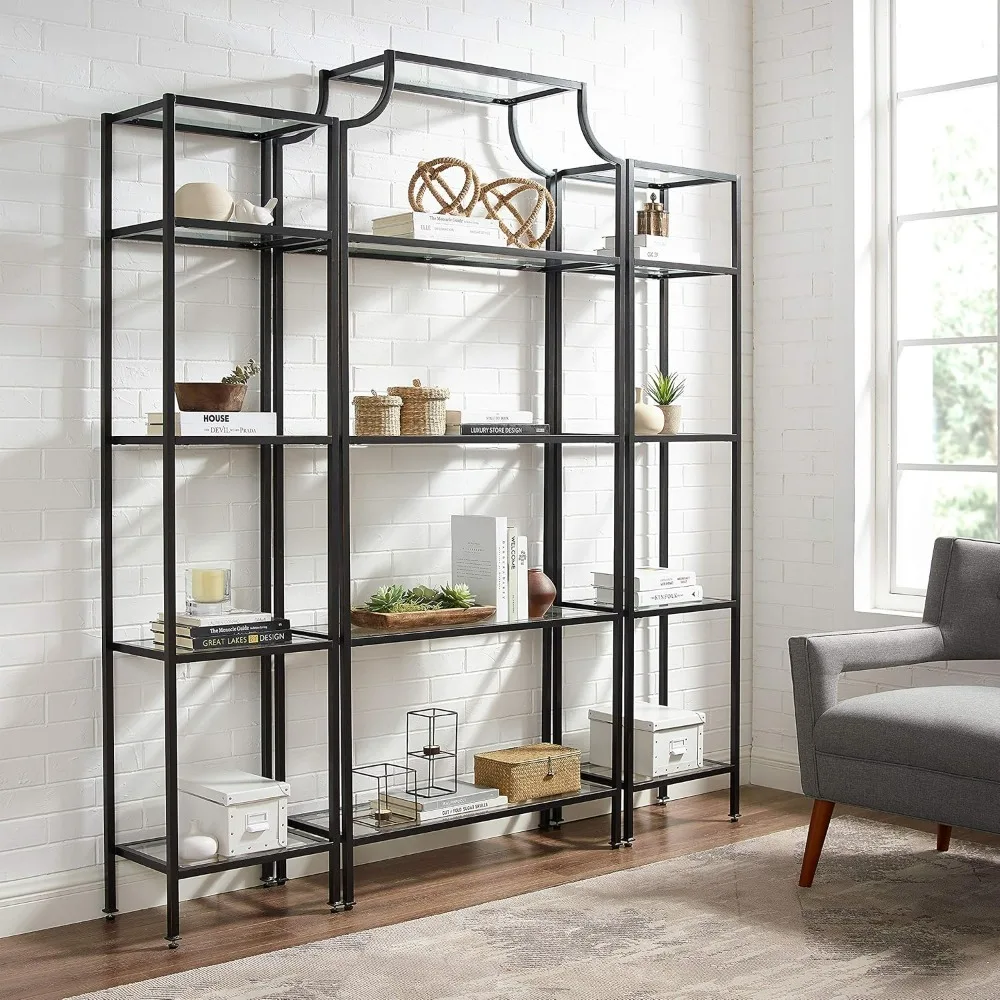 Book Shelf for Books Oil-Rubbed Bronze Aimee 3-Piece Etagere Bookcase Set Living Room Bookcase Bookcases Bookshelf Shelves Home