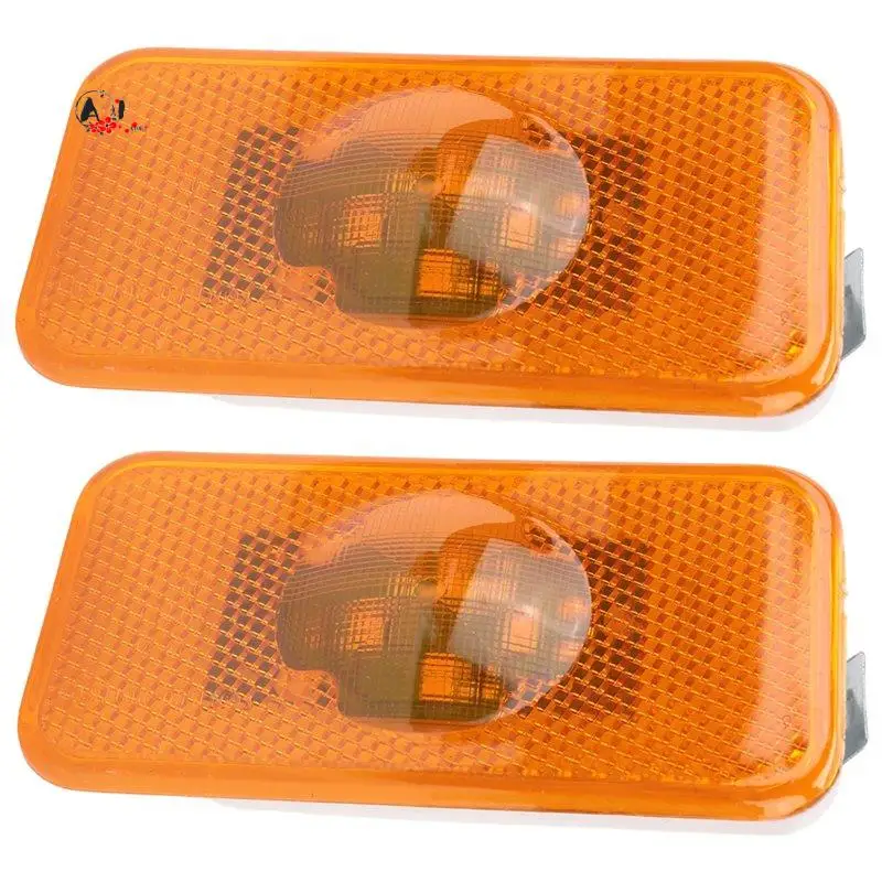 A10E-2Pcs 24V Car Truck LED Side Marker Light 4Leds Amber Indicator Warning Lamps For Volvo Trucks FM/FH