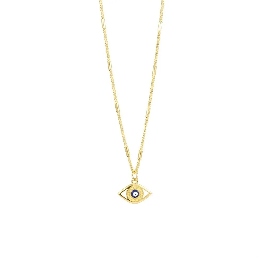 Copper Gold Plated Devil's Eye Necklace Vintage Personalized Demon Eye Necklace Trendy Delicate Eyeball Neck Chain Party Favors