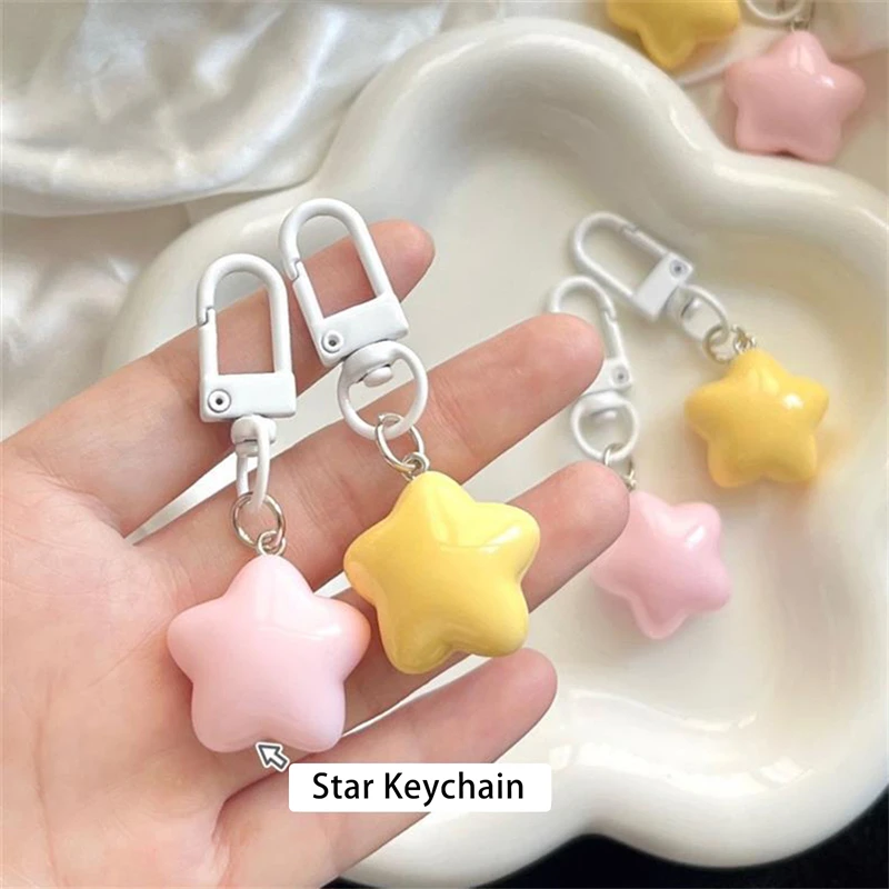 Cute Cartoon Star Pendant Keychain Tiktok Women Men Couple Fashion Trend Key Chain For Bag Charm Accessories Gifts