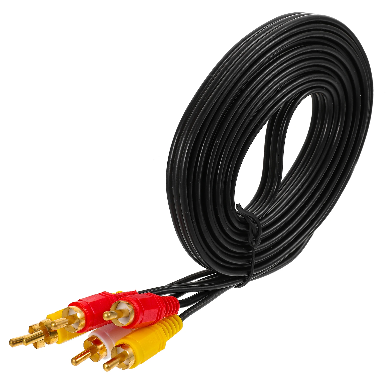 

3M Video Wire Audio Cords for DVD VCD 6 Heads Connection Lines Black AUX Player