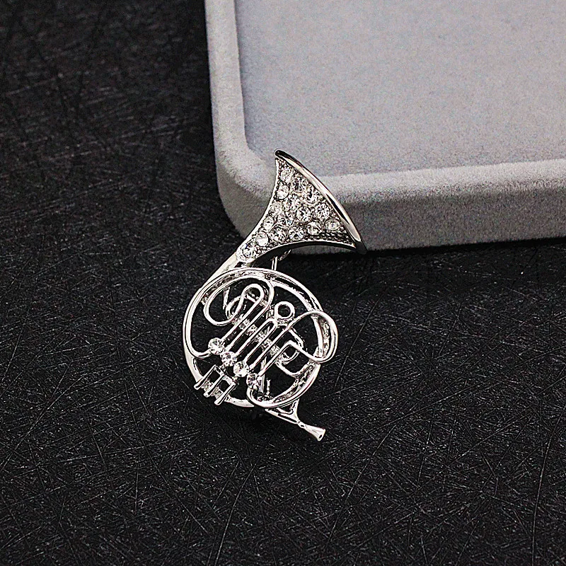 Image Rhinestone Musical Instrument Brooch Brooch Men\'s and Women\'s Suit Buckle Accessories Personalized Collar Pin