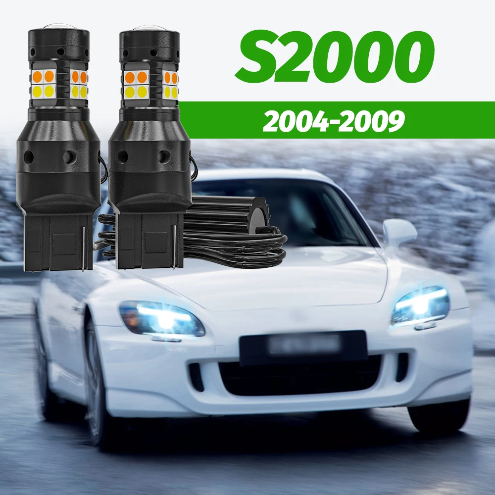 2pcs Dual Mode Turn Signal+Daytime Running Light Accessories LED DRL For Honda S2000 2004-2009 2005 2006 2007 2008