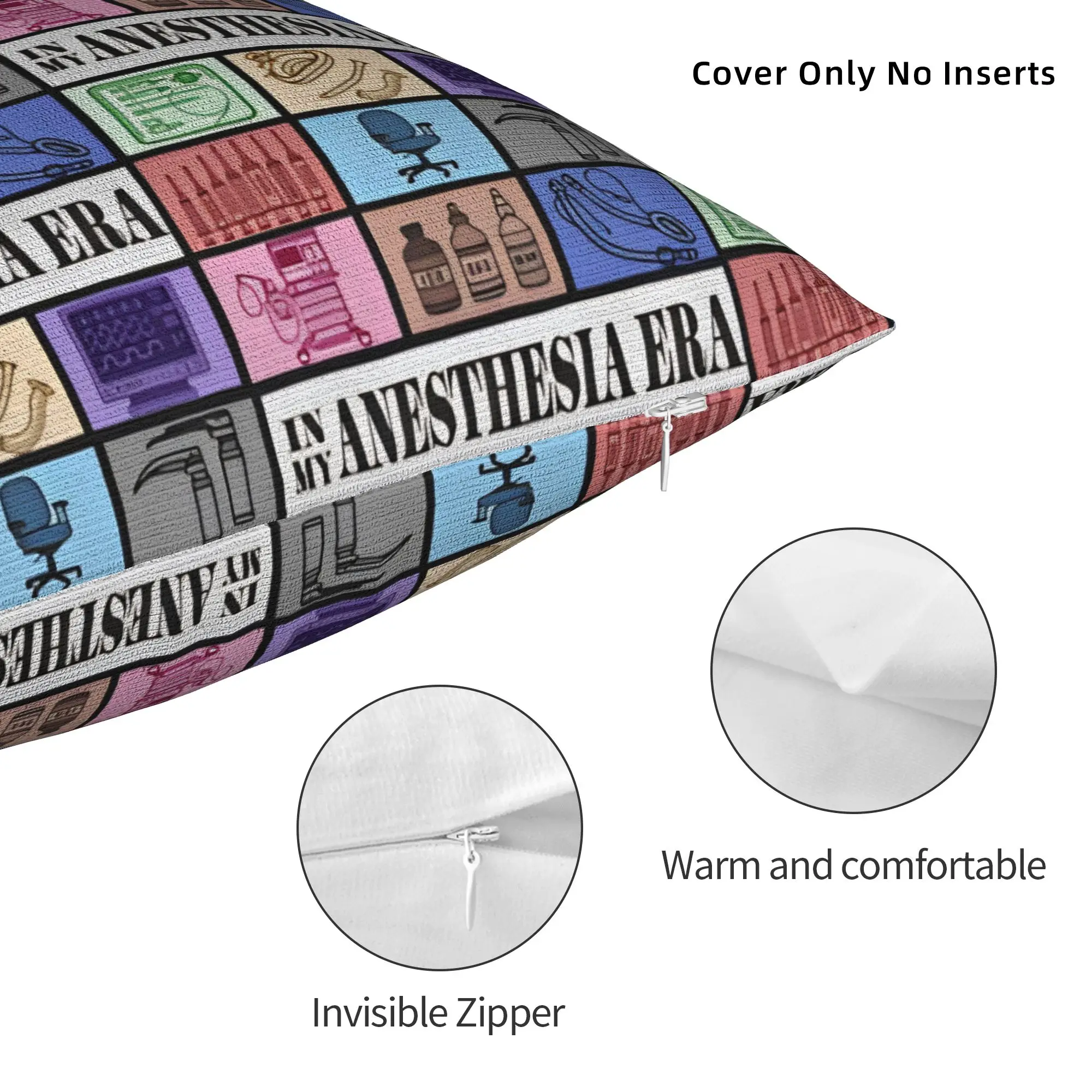 Printing Anesthesia Anesthesiology Medical Pillowcase Polyester Cushion Cover Anesthetist Throw Pillow Case Cover Home Zipper
