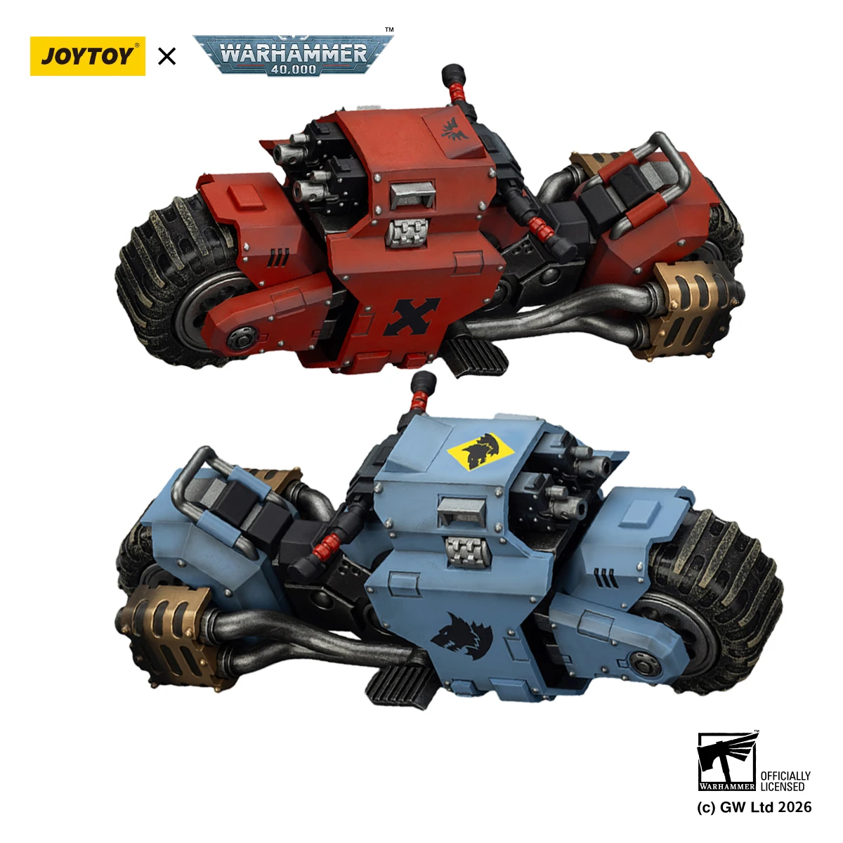 Warhammer 40K Blood Angels & Space Wolves & Raven Guard - Figura de acción de motocicleta con diseño Raider - Juguete de motocicleta de colección