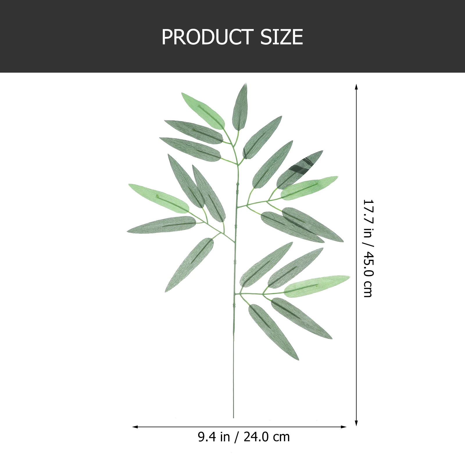

50 Pcs Artificial Bamboo Leaves Simulated Leaf Branch Green Stems Fake Plants Faux Greenery Desktop