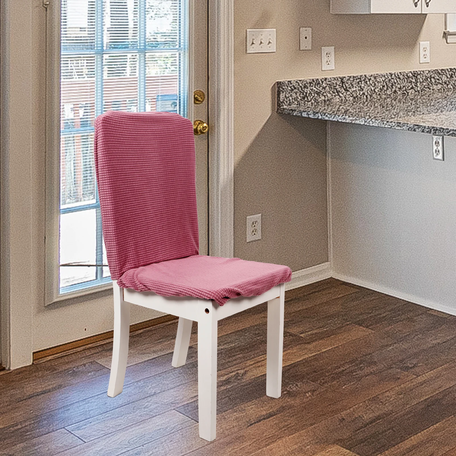 

1Set Chair Cover Office Stretchable Anti-Stain Elastic Seat Back Protector for Home Hotel Cafe Dining Room Living Bedroom