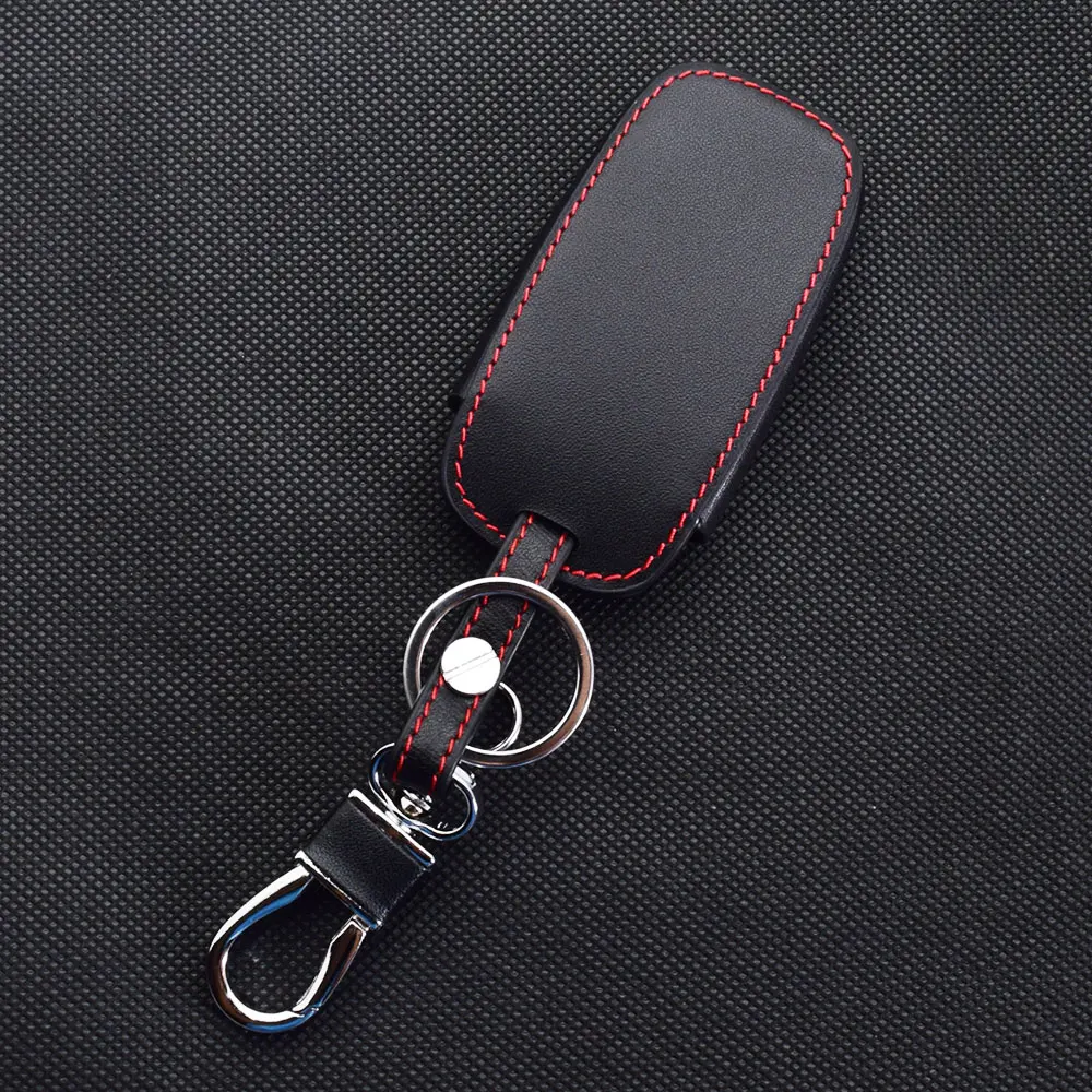 Leather Car Key Cover Remote Fobs Cases Accessories For Daihatsu Tanto LA650S Sparky Toyota Raize Rubber Tank Roomy Subaru 2023