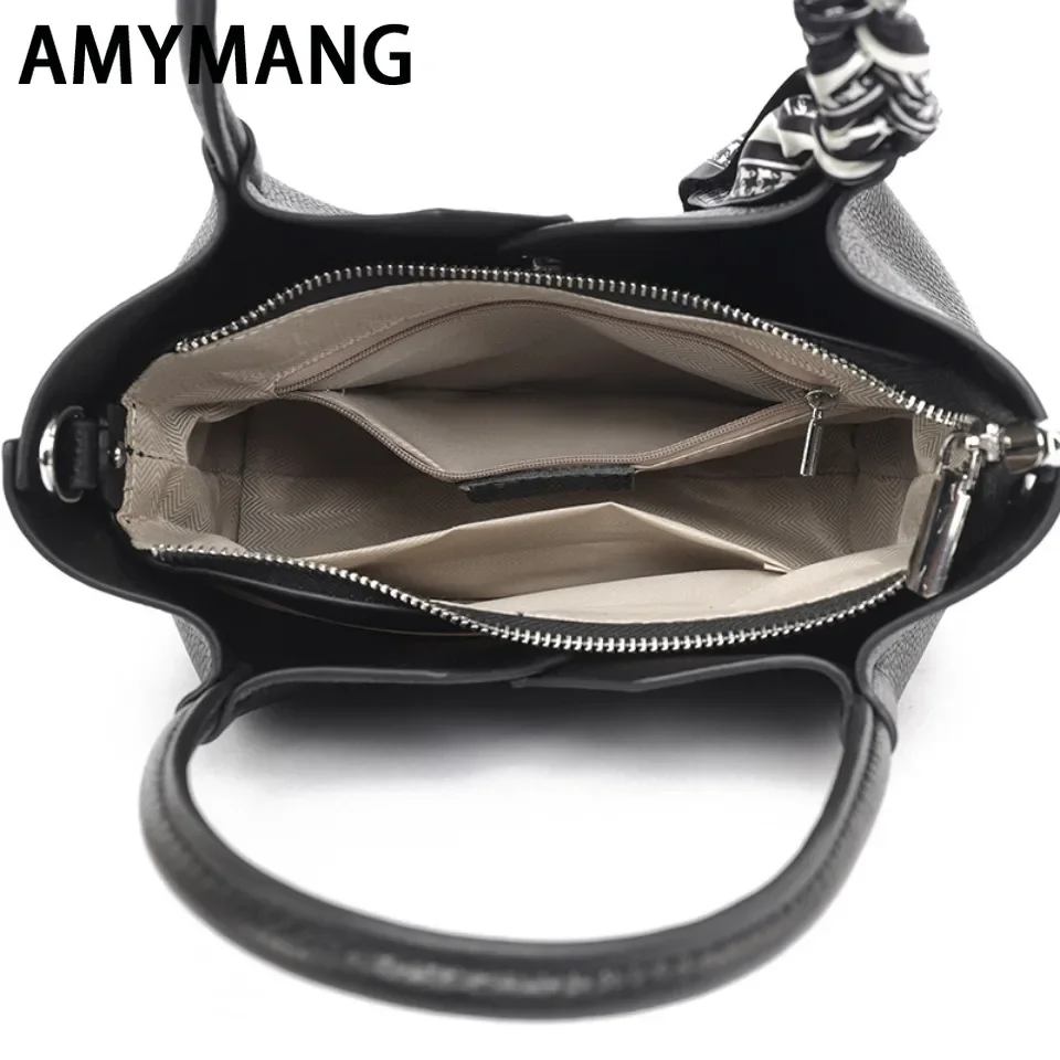 AMYMANG Genuine Leather Classic Women Crossbody Bags High Quality Handbags and Purses Luxury Designer Shoulder Messenger Shopper