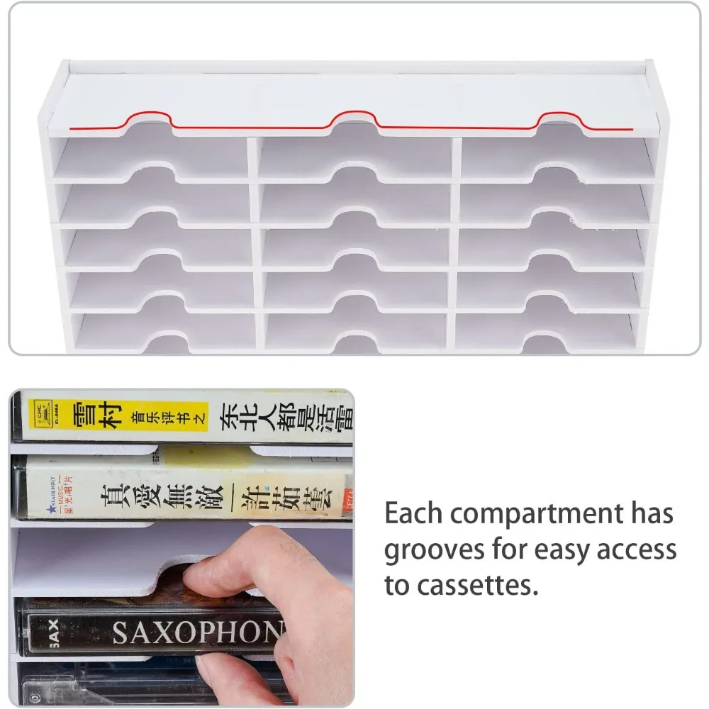 Cd Racks 51-Slot Cassette Tape Storage Desktop Rack Audio Tape Organizer Free Shipping Wall-Mounted Cassette Holder Living Room