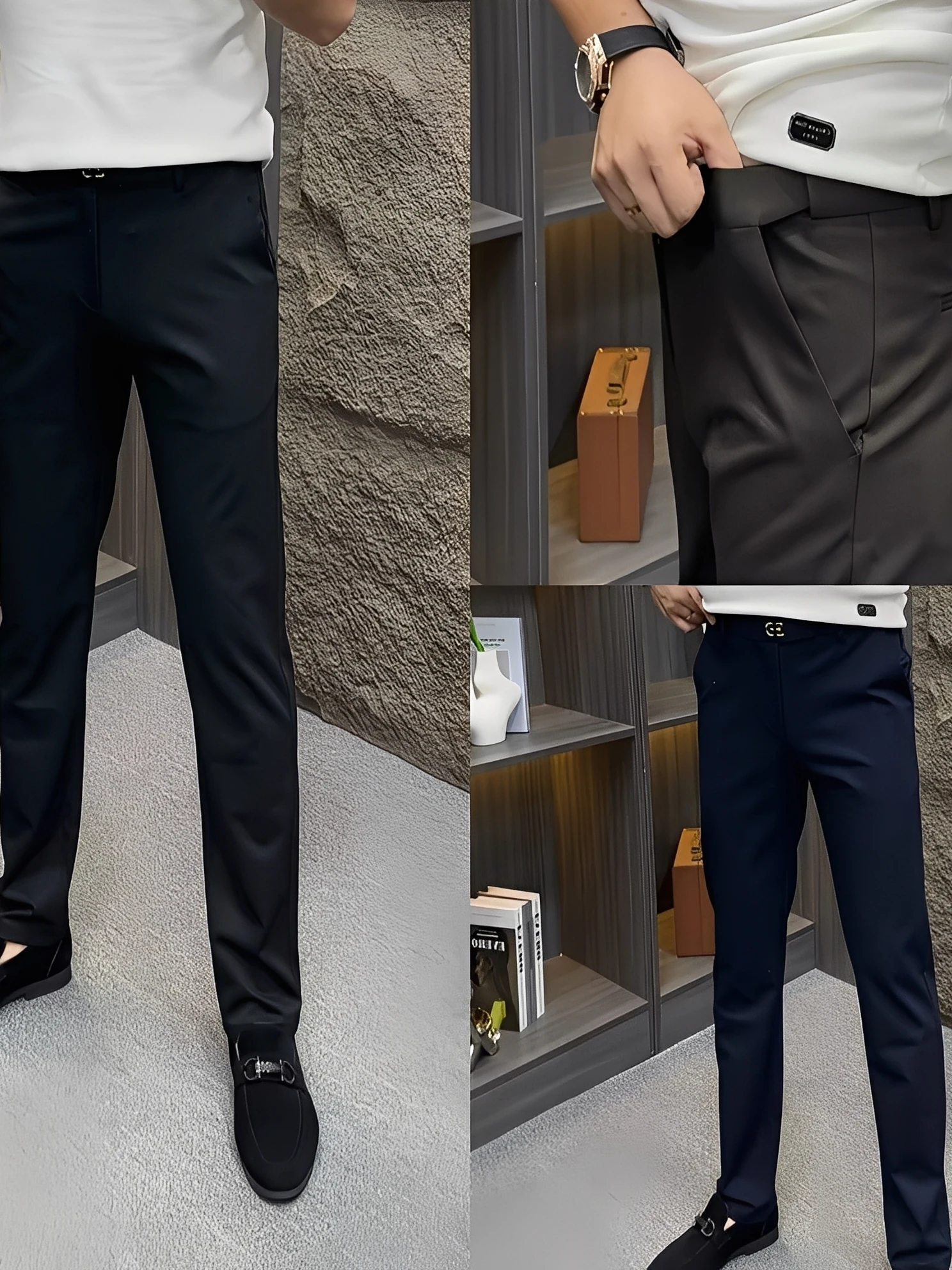 

Мужские повседневные брюки приталенного кроя, удобные, в корейском стиле, модные, универсальные, трендовые, осенняя новинка, прямые брюки Z...