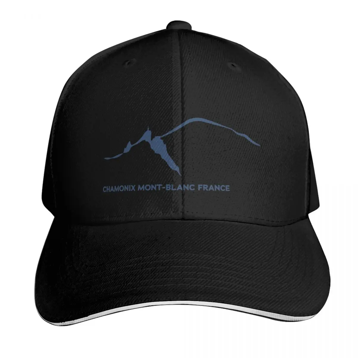 Chamonix Aiguille du midi and Mont Blanc Baseball Cap Cotton Twill Breathable Contrast Two Tone Brim Snapback Flat Bill