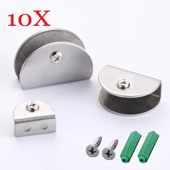 10 adet paslanmaz çelik cam kelepçeleri raflar tutucu köşe braketi destek fırçalanmış cam klipler için ayarlanabilir 5-13mm kalınlığı
