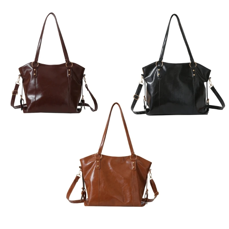 Bolso mano elegante PU para mujer, bolso espacioso y para trabajo y compras