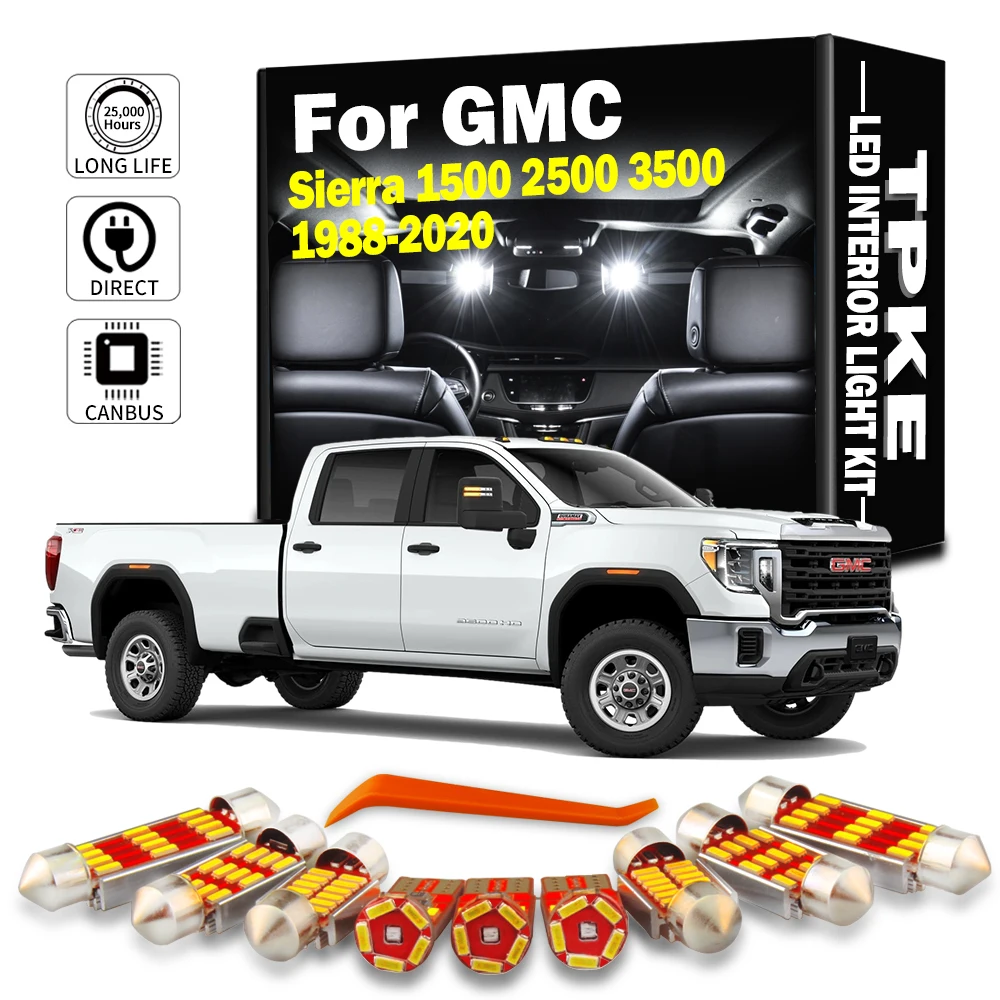 TPKE LED Interior Map Dome Trunk Kit luce per bagagli per GMC Sierra 1500 2500 3500 1988-2016 2017 2018 2019 2020 lampadine per auto da interno