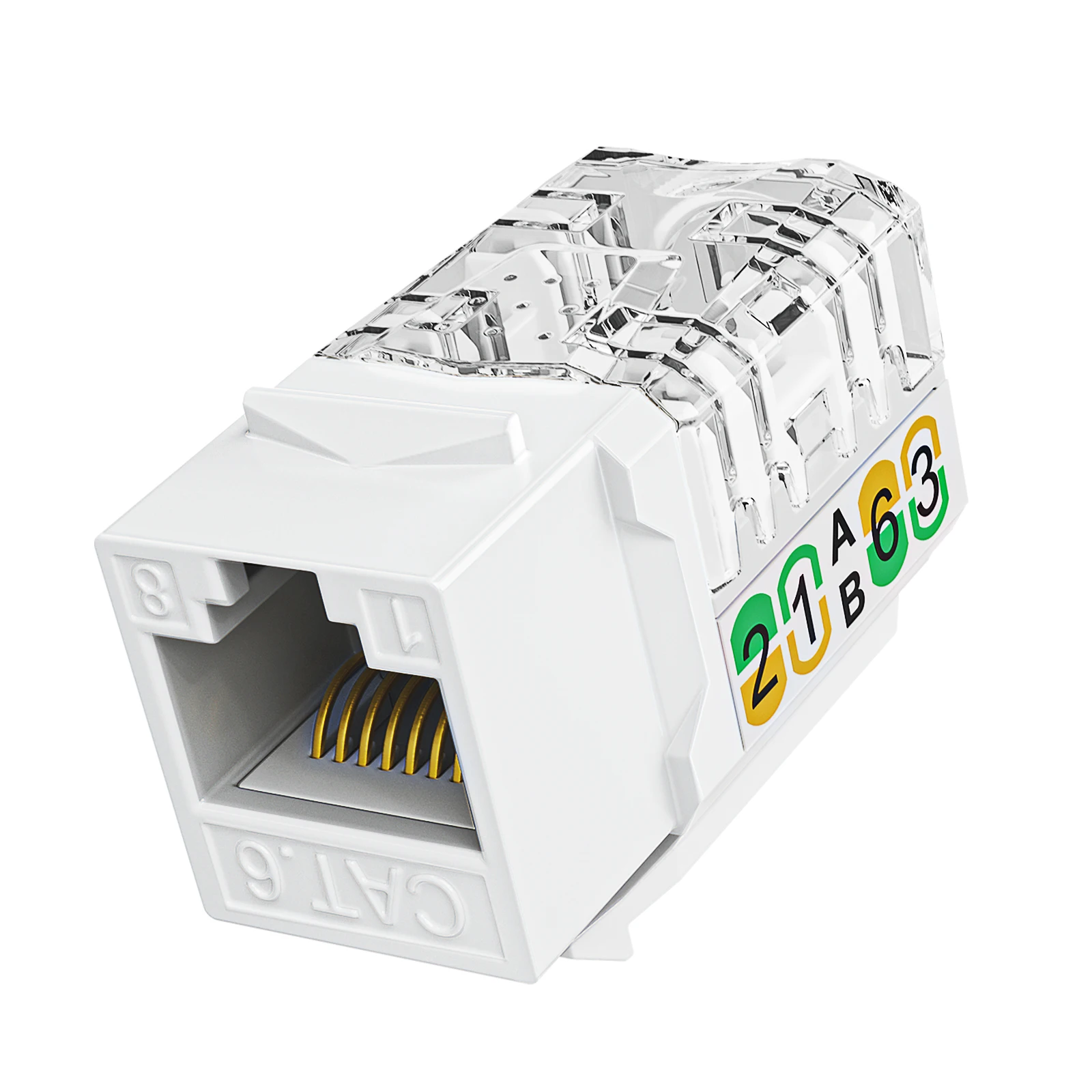 RJ45 Cat6/5e Slim Profile Keystone Jack 90-Degree Ethernet Punch Down Keystone Jack Compatible Patch Panel and Wall Plate