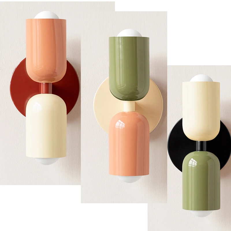 

Простой настенный светильник для спальни, столовой, прикроватный светильник Macron, скандинавский современный настенный светильник для гостиной, коридора, балкона, освещение E27, лампы