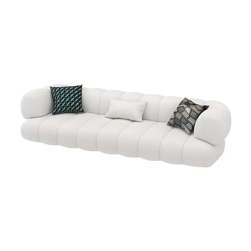 Living room beauty salon reception net long simple lamb wool sofa chair