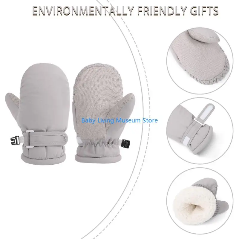 

P31C Windproof Toddler Snow Gloves Insulated Waterproof Mittens Reinforced Stitching Adjustable Closure For Infants