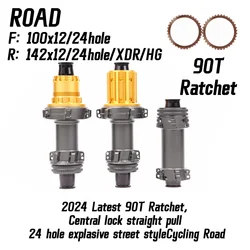 ROAD 2024 Latest Wheel Hub Uitra LigntCentral  Control Disc 24 Hole NewRatchet 90T Straignt Wheel GravelBicycle, 100-142 XDR/HG
