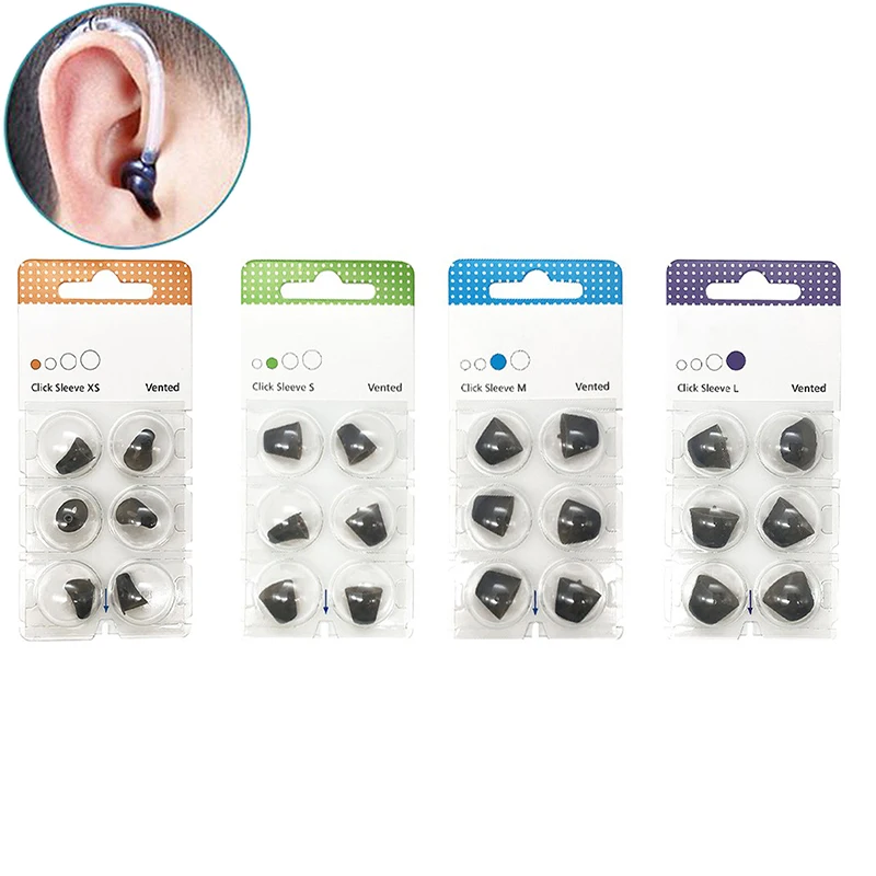 6Pcs Hearing Aids Earplugs Domes White Silicone Open Fit Ear Tips Replaceable Hearing Aid Accessory SML Hearing Impairments