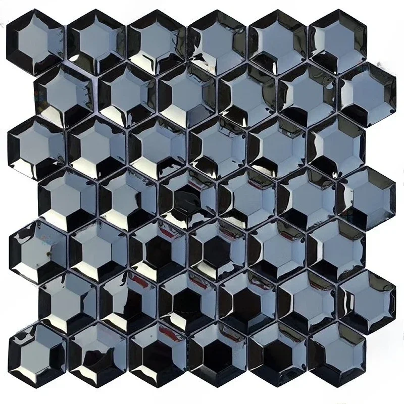 Background metal mosaic hotel image wall hexagonal metal brick