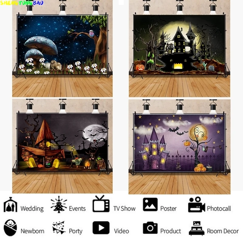 Christmas Day Photography Backdrops Snowman and Easter Halloween Photo Studio Background LGH-04