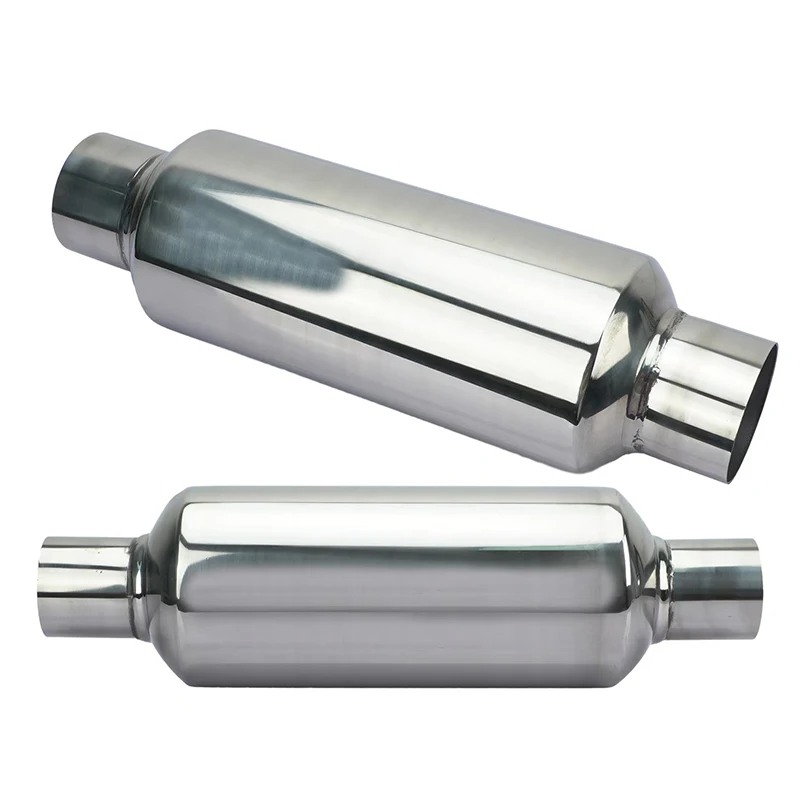 Universal Car Exhaust Muffler Resonator Silencer Stainless Steel Muffler Tip Exhaust Tail Tube Silencer 51MM 57MM 63MM 76MM